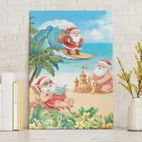 Tropical Christmas Funny Santa Canvas Wall Art Beach Vacation LT7 Without Frame Multicolor - Polynesian Pride