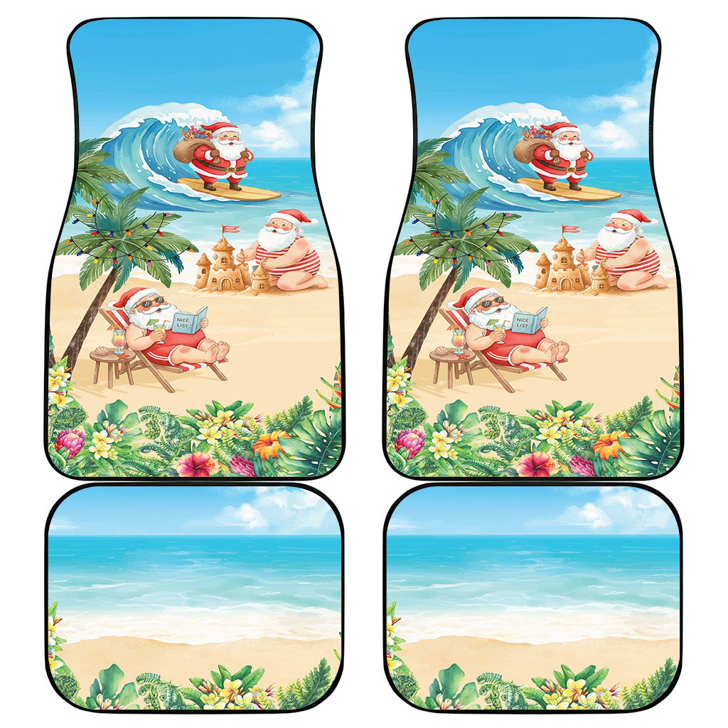 Tropical Christmas Funny Santa Car Mats Beach Vacation LT7 - Polynesian Pride
