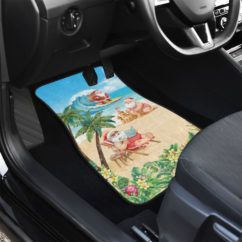 Tropical Christmas Funny Santa Car Mats Beach Vacation LT7 - Polynesian Pride