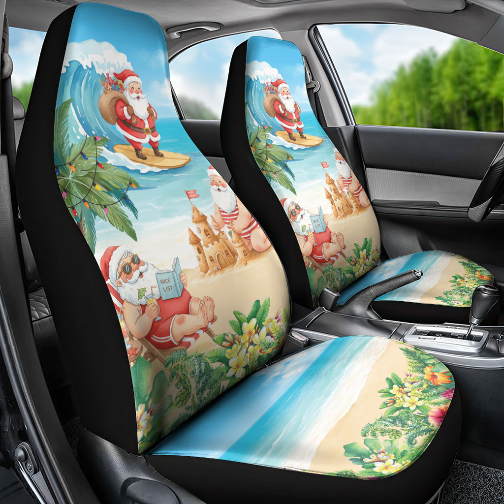 Tropical Christmas Funny Santa Car Seat Cover Beach Vacation LT7 - Polynesian Pride