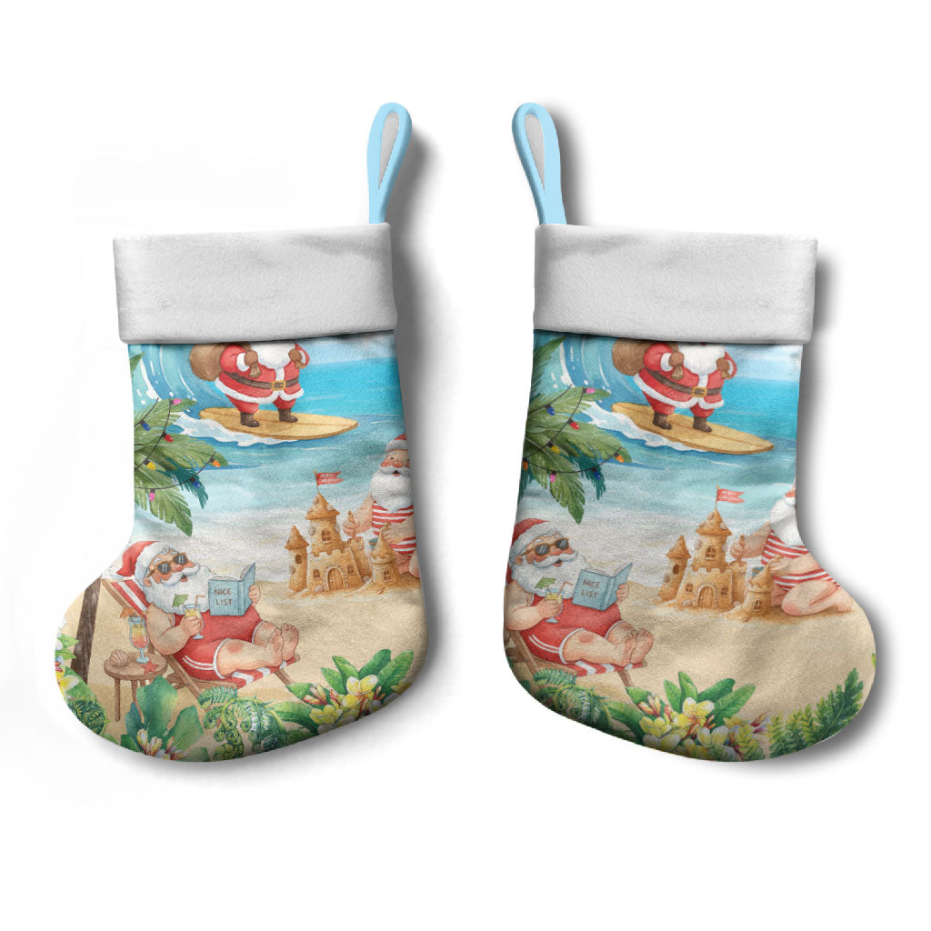 Tropical Christmas Funny Santa Christmas Stocking Beach Vacation LT7 - Polynesian Pride