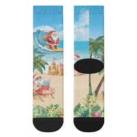 Tropical Christmas Funny Santa Crew Socks Beach Vacation LT7 - Polynesian Pride