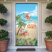 Tropical Christmas Funny Santa Door Cover Beach Vacation LT7 Multicolor - Polynesian Pride