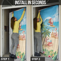 Tropical Christmas Funny Santa Door Cover Beach Vacation LT7 - Polynesian Pride
