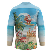Tropical Christmas Funny Santa Hockey Jersey Beach Vacation LT7 - Polynesian Pride