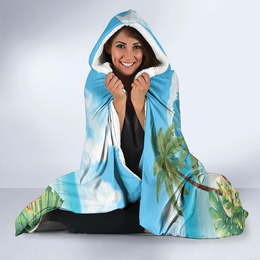 Tropical Christmas Funny Santa Hooded Blanket Beach Vacation LT7 - Polynesian Pride