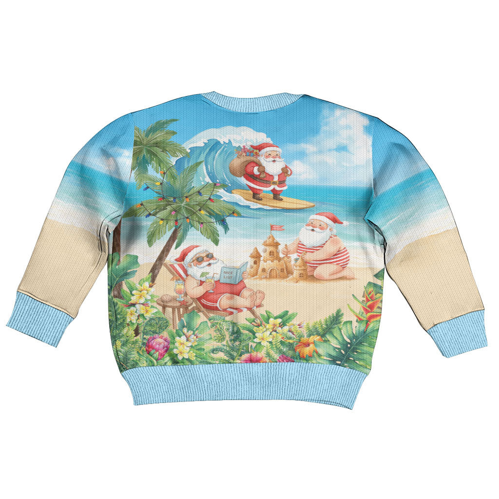 Tropical Christmas Funny Santa Kid Ugly Christmas Sweater Beach Vacation LT7 - Polynesian Pride