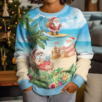 Tropical Christmas Funny Santa Kid Ugly Christmas Sweater Beach Vacation LT7 - Polynesian Pride