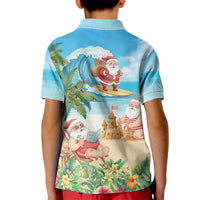 Tropical Christmas Funny Santa Kid Polo Shirt Beach Vacation LT7 - Polynesian Pride