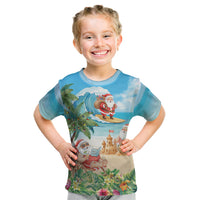 Tropical Christmas Funny Santa Kid T Shirt Beach Vacation LT7 Multicolor - Polynesian Pride