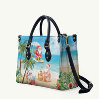 Tropical Christmas Funny Santa Leather Bag Beach Vacation LT7 Multicolor - Polynesian Pride
