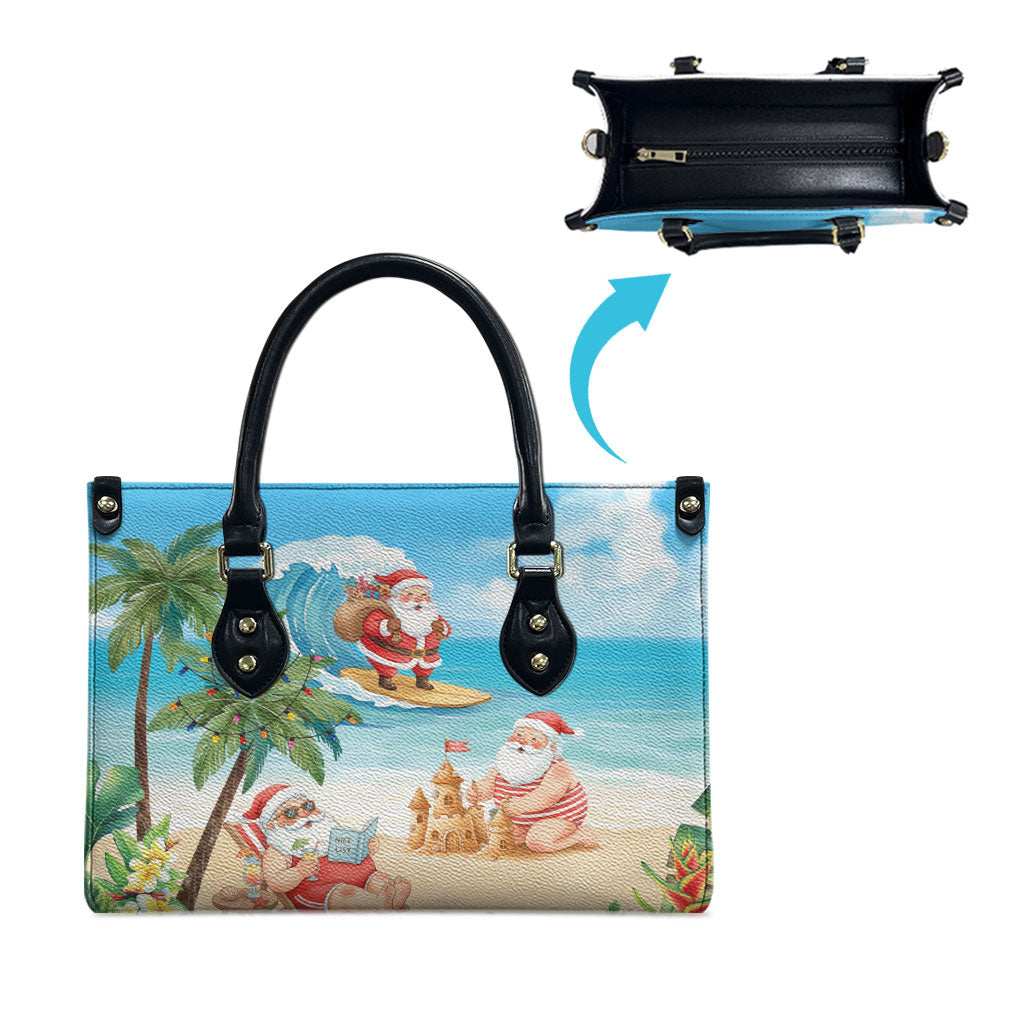 Tropical Christmas Funny Santa Leather Bag Beach Vacation LT7 - Polynesian Pride