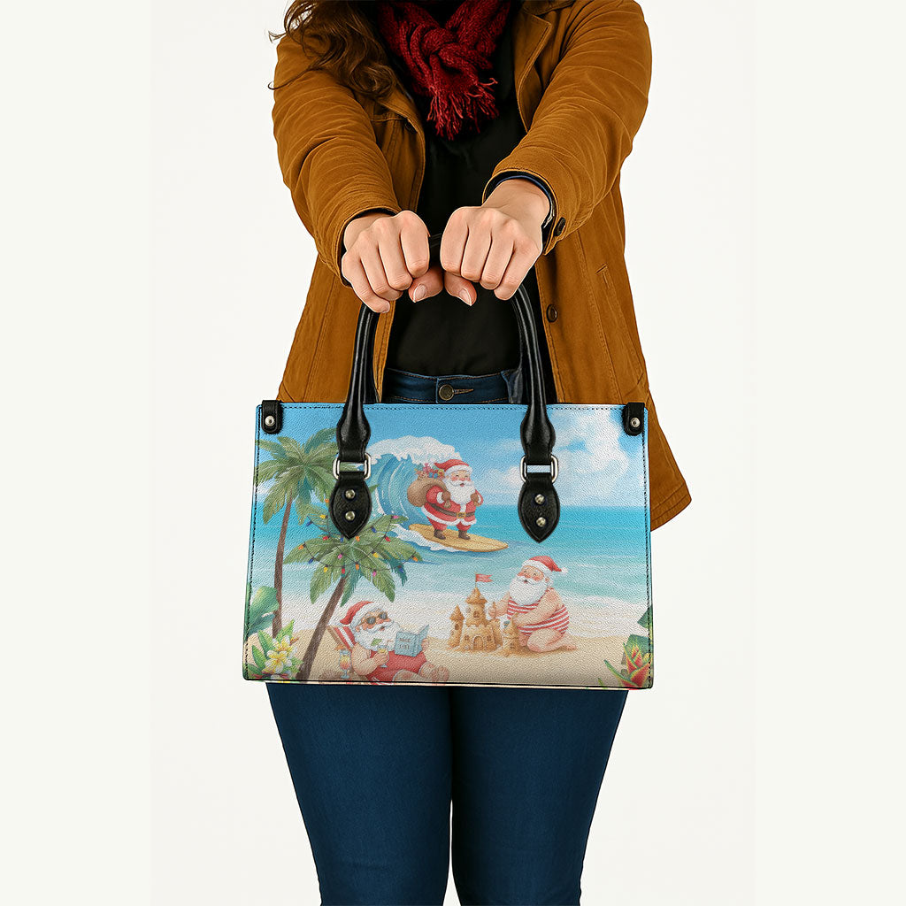 Tropical Christmas Funny Santa Leather Bag Beach Vacation LT7 - Polynesian Pride