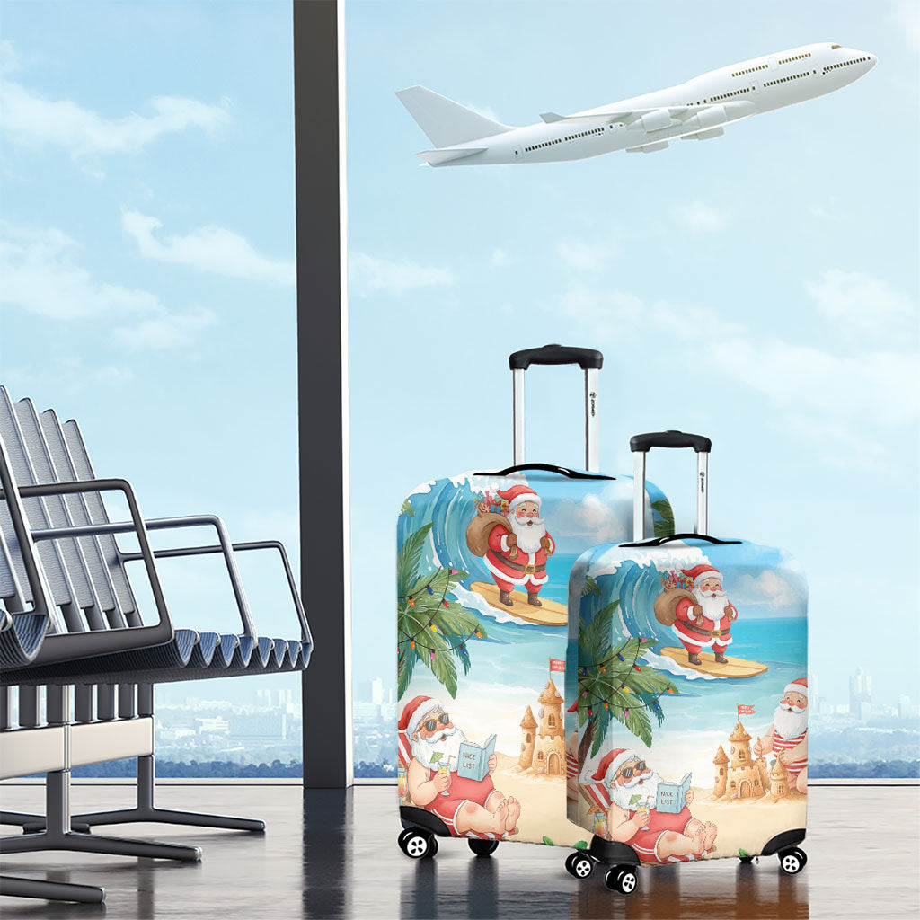 Tropical Christmas Funny Santa Luggage Cover Beach Vacation LT7 - Polynesian Pride