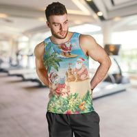 Tropical Christmas Funny Santa Men Tank Top Beach Vacation LT7 Multicolor - Polynesian Pride