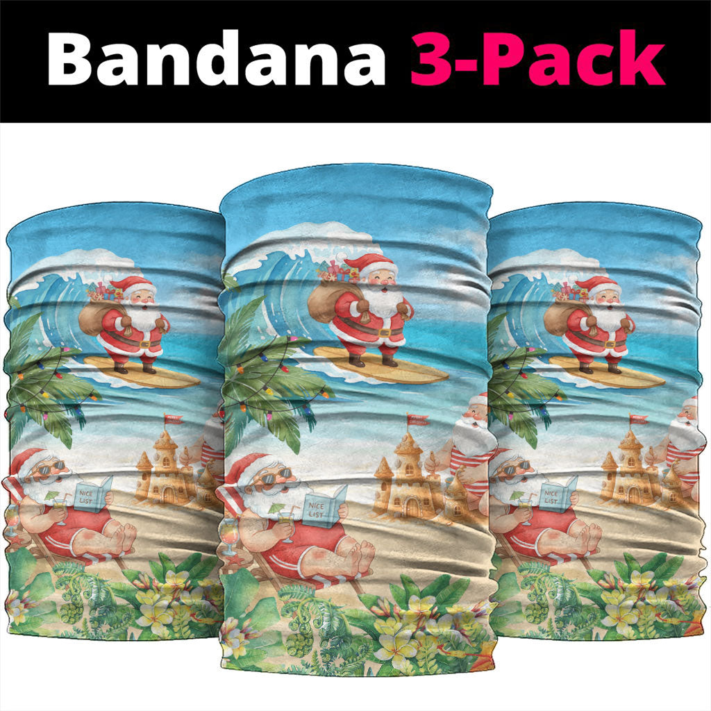 Tropical Christmas Funny Santa Neck Gaiter Beach Vacation LT7 package One Size: 25*50cm Multicolor - Polynesian Pride