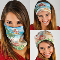 Tropical Christmas Funny Santa Neck Gaiter Beach Vacation LT7 - Polynesian Pride