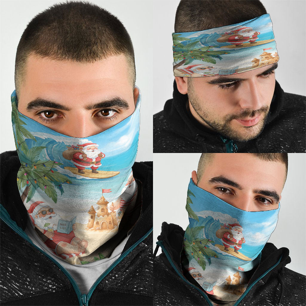 Tropical Christmas Funny Santa Neck Gaiter Beach Vacation LT7 - Polynesian Pride