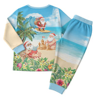 Tropical Christmas Funny Santa Christmas Pajama Set Beach Vacation LT7 - Polynesian Pride