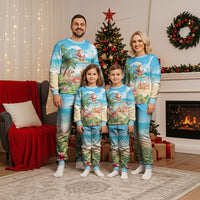 Tropical Christmas Funny Santa Christmas Pajama Set Beach Vacation LT7 - Polynesian Pride