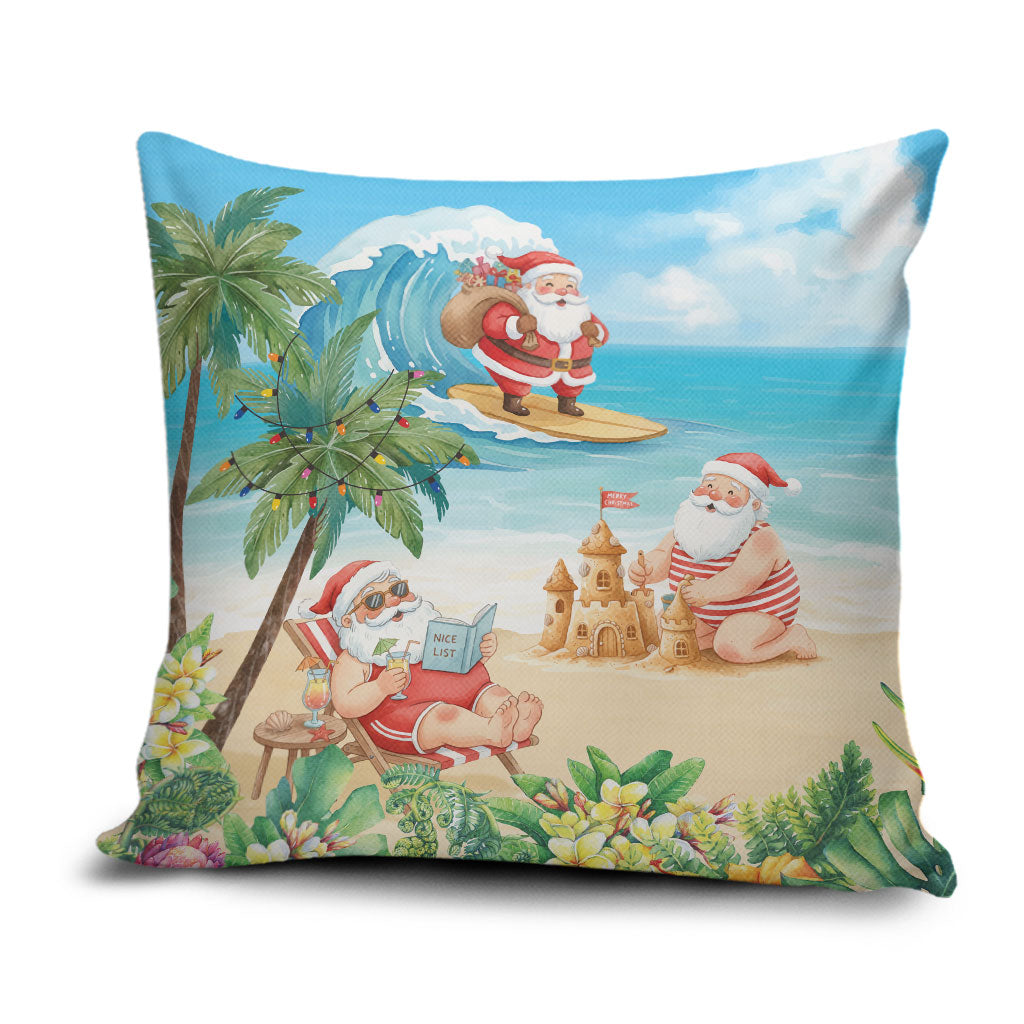 Tropical Christmas Funny Santa Pillow Cover Beach Vacation LT7 Multicolor - Polynesian Pride