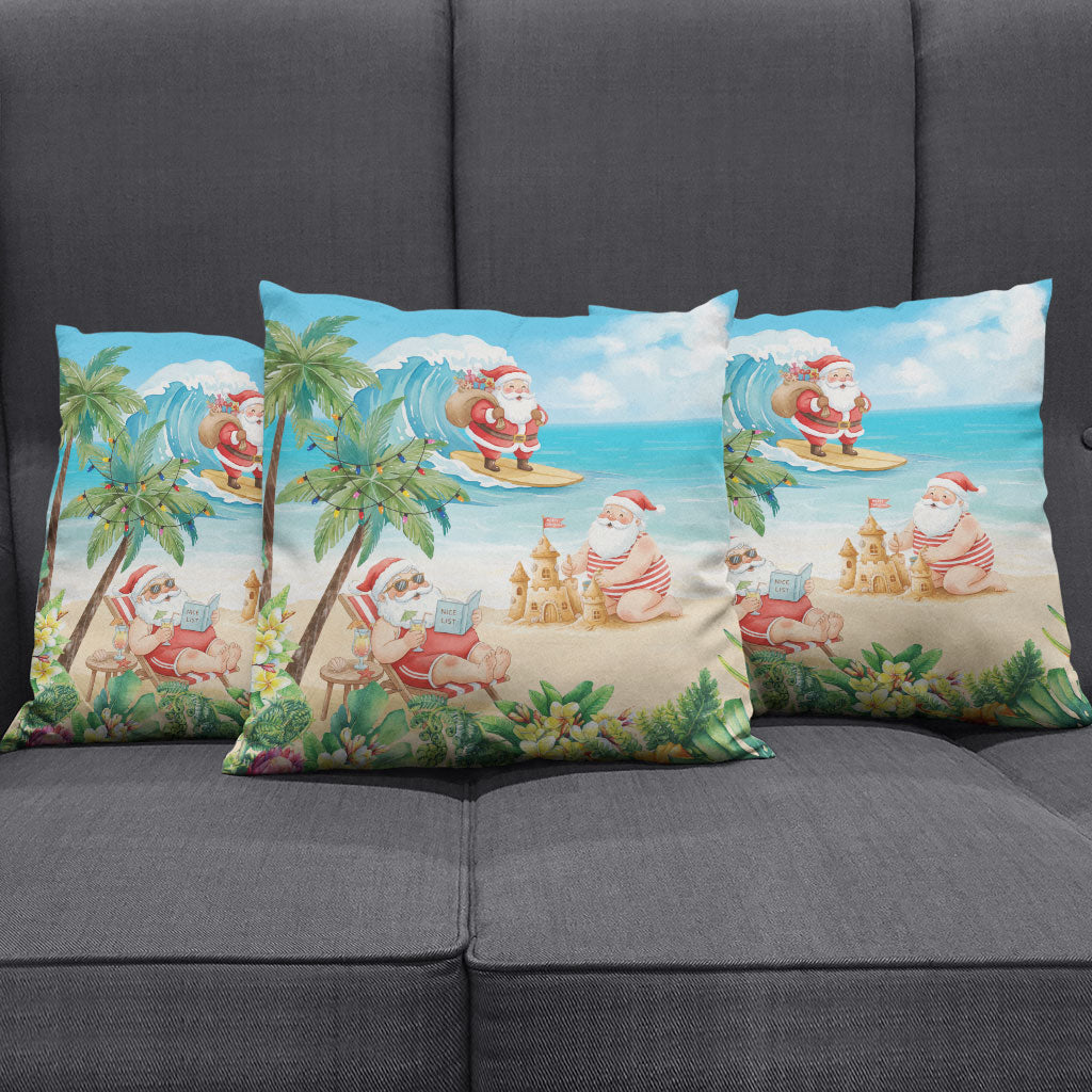 Tropical Christmas Funny Santa Pillow Cover Beach Vacation LT7 - Polynesian Pride