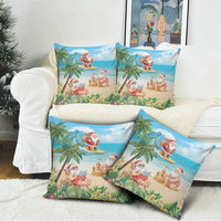 Tropical Christmas Funny Santa Pillow Cover Beach Vacation LT7 - Polynesian Pride