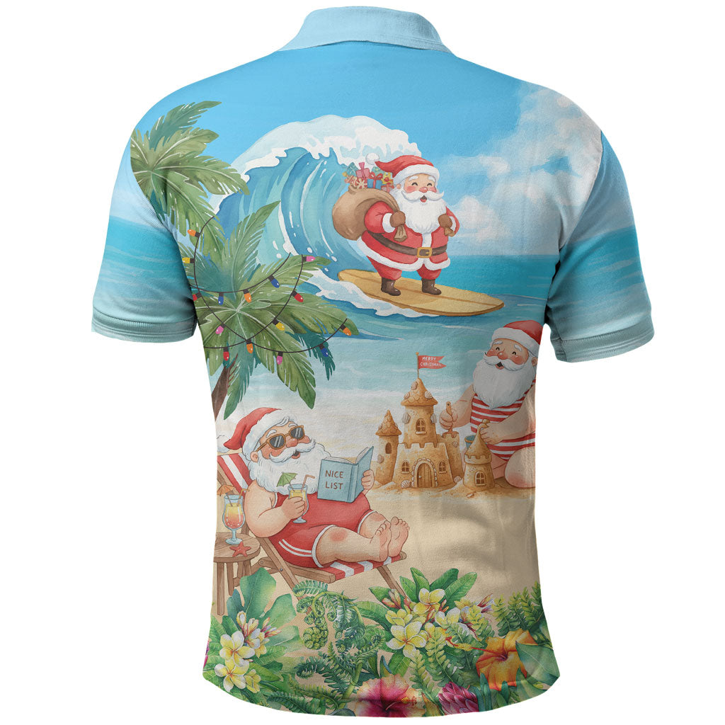 Tropical Christmas Funny Santa Polo Shirt Beach Vacation LT7 - Polynesian Pride