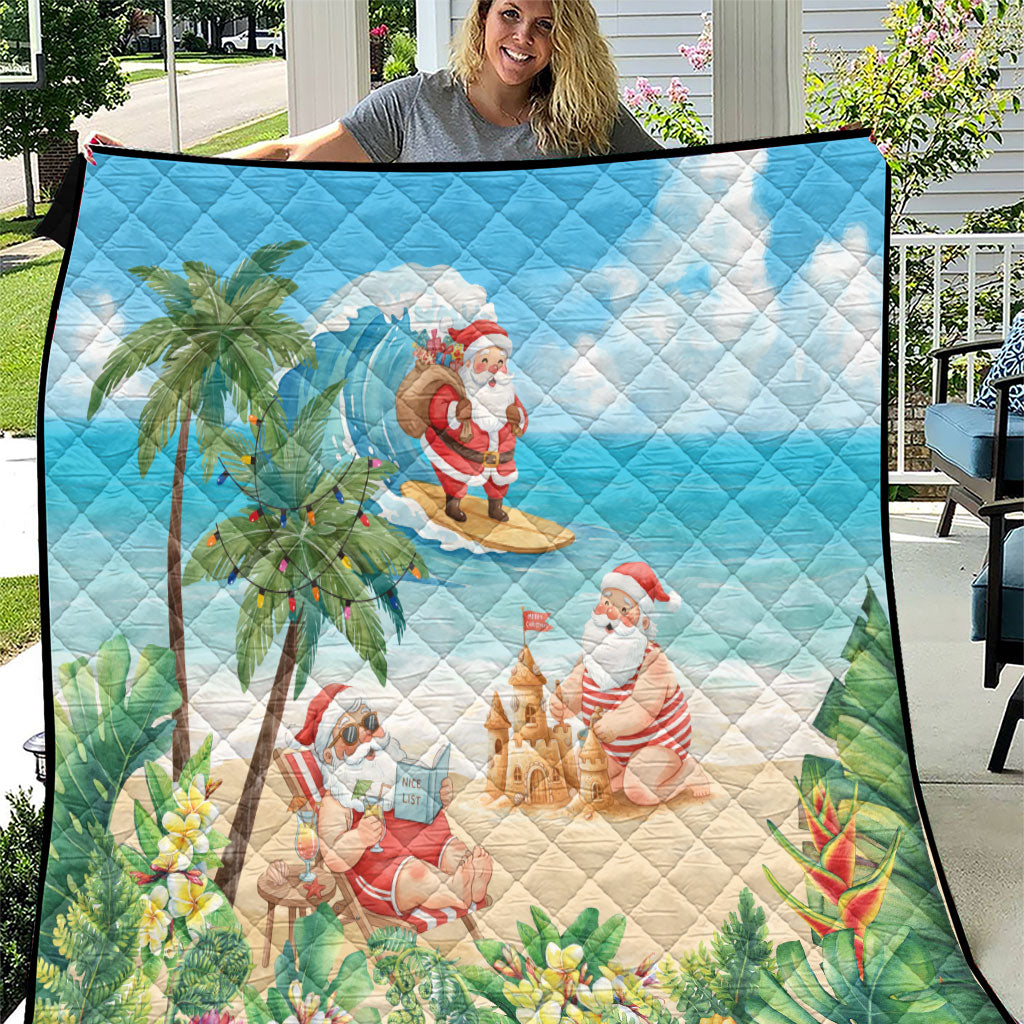 Tropical Christmas Funny Santa Quilt Beach Vacation LT7 Multicolor - Polynesian Pride