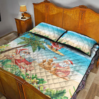 Tropical Christmas Funny Santa Quilt Bed Set Beach Vacation LT7 - Polynesian Pride