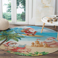 Tropical Christmas Funny Santa Round Carpet Beach Vacation LT7 - Polynesian Pride