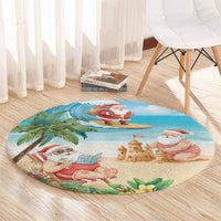 Tropical Christmas Funny Santa Round Carpet Beach Vacation LT7 - Polynesian Pride