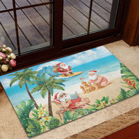 Tropical Christmas Funny Santa Rubber Doormat Beach Vacation LT7 - Polynesian Pride