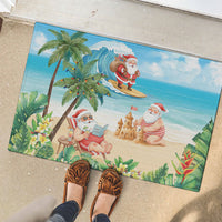 Tropical Christmas Funny Santa Rubber Doormat Beach Vacation LT7 - Polynesian Pride