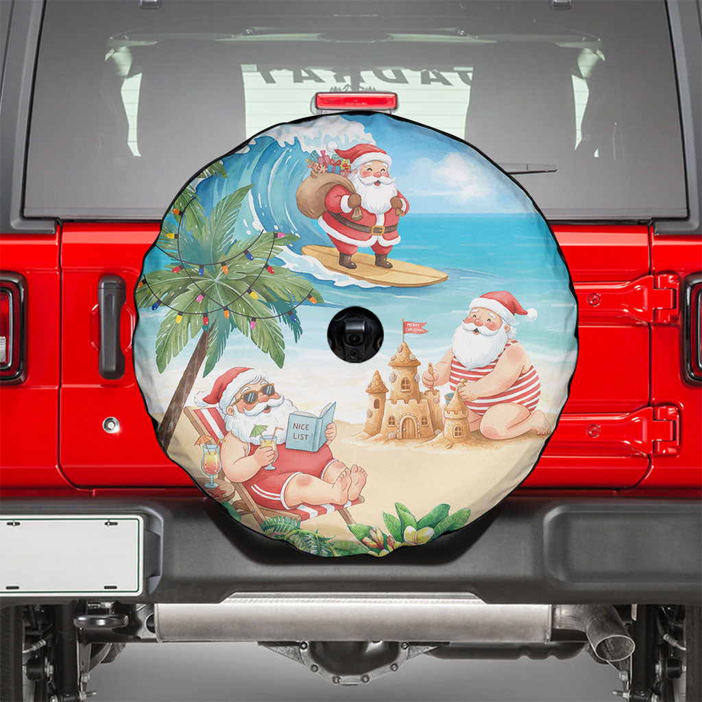 Tropical Christmas Funny Santa Spare Tire Cover Beach Vacation LT7 - Polynesian Pride