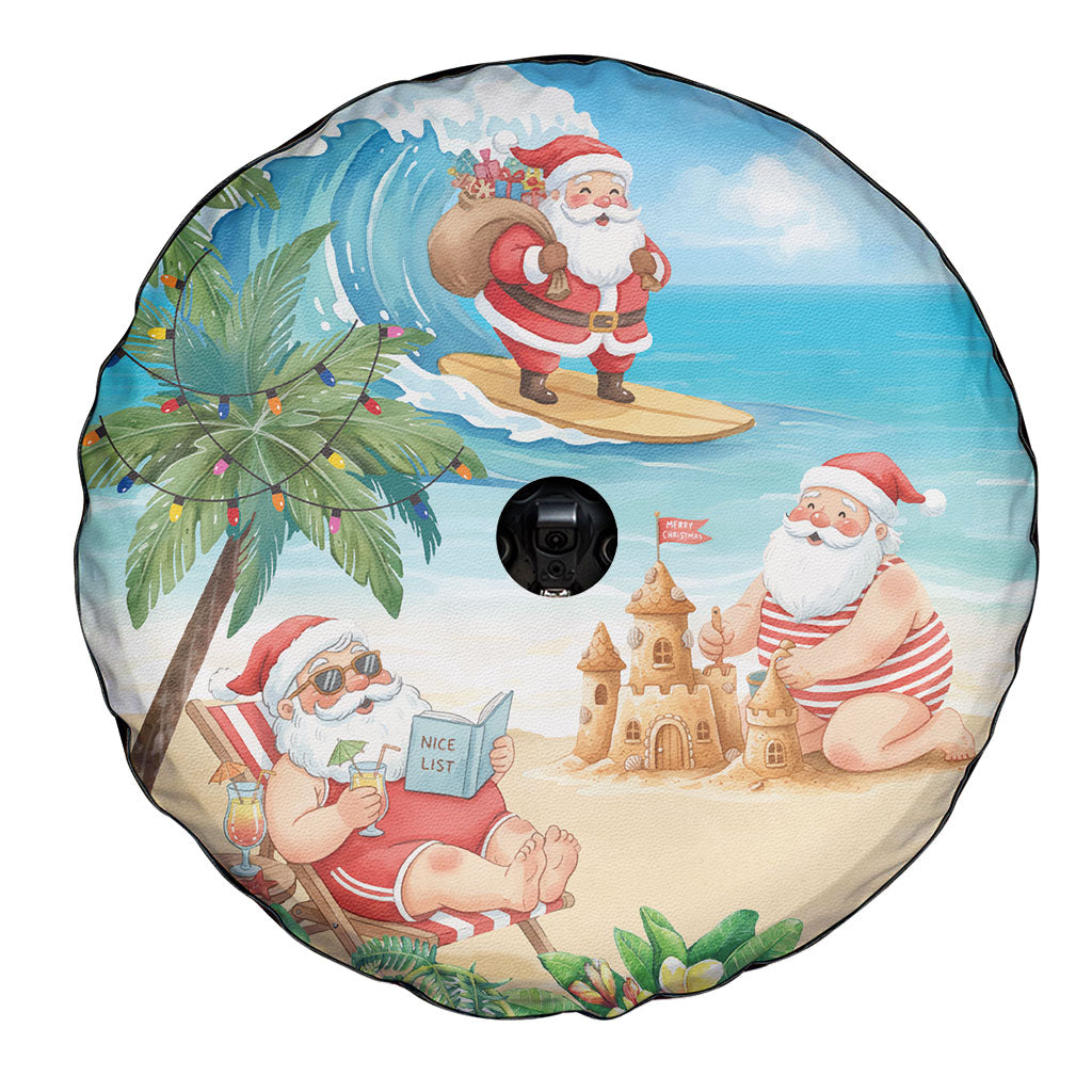 Tropical Christmas Funny Santa Spare Tire Cover Beach Vacation LT7 - Polynesian Pride