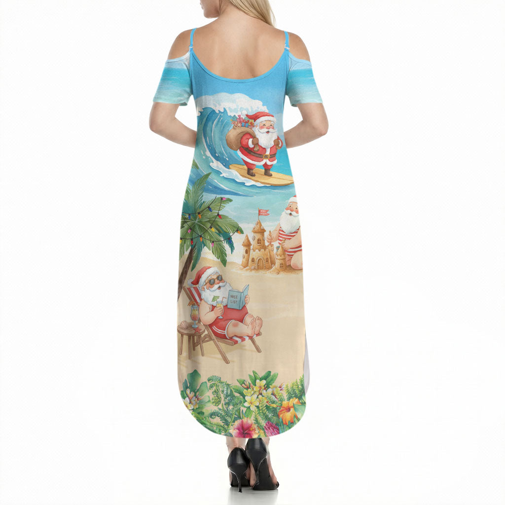 Tropical Christmas Funny Santa Summer Maxi Dress Beach Vacation LT7 - Polynesian Pride