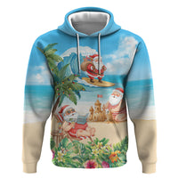 Tropical Christmas Funny Santa Zip Hoodie Beach Vacation LT7 Pullover Hoodie Multicolor - Polynesian Pride
