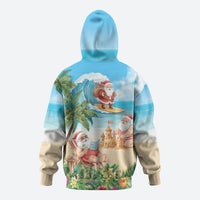 Tropical Christmas Funny Santa Zip Hoodie Beach Vacation LT7 - Polynesian Pride