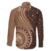 Papua New Guinea Oro Tapa Motif Family Matching Long Sleeve Bodycon Dress and Hawaiian Shirt Classic LT7 - Polynesian Pride