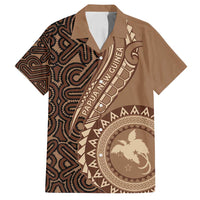 Papua New Guinea Oro Tapa Motif Family Matching Puletasi and Hawaiian Shirt Classic LT7 Dad's Shirt - Short Sleeve Brown - Polynesian Pride