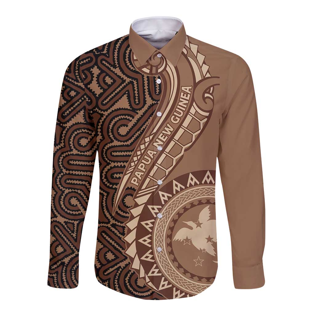 Papua New Guinea Oro Tapa Motif Long Sleeve Button Shirt Classic