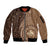 Papua New Guinea Oro Tapa Motif Sleeve Zip Bomber Jacket Classic