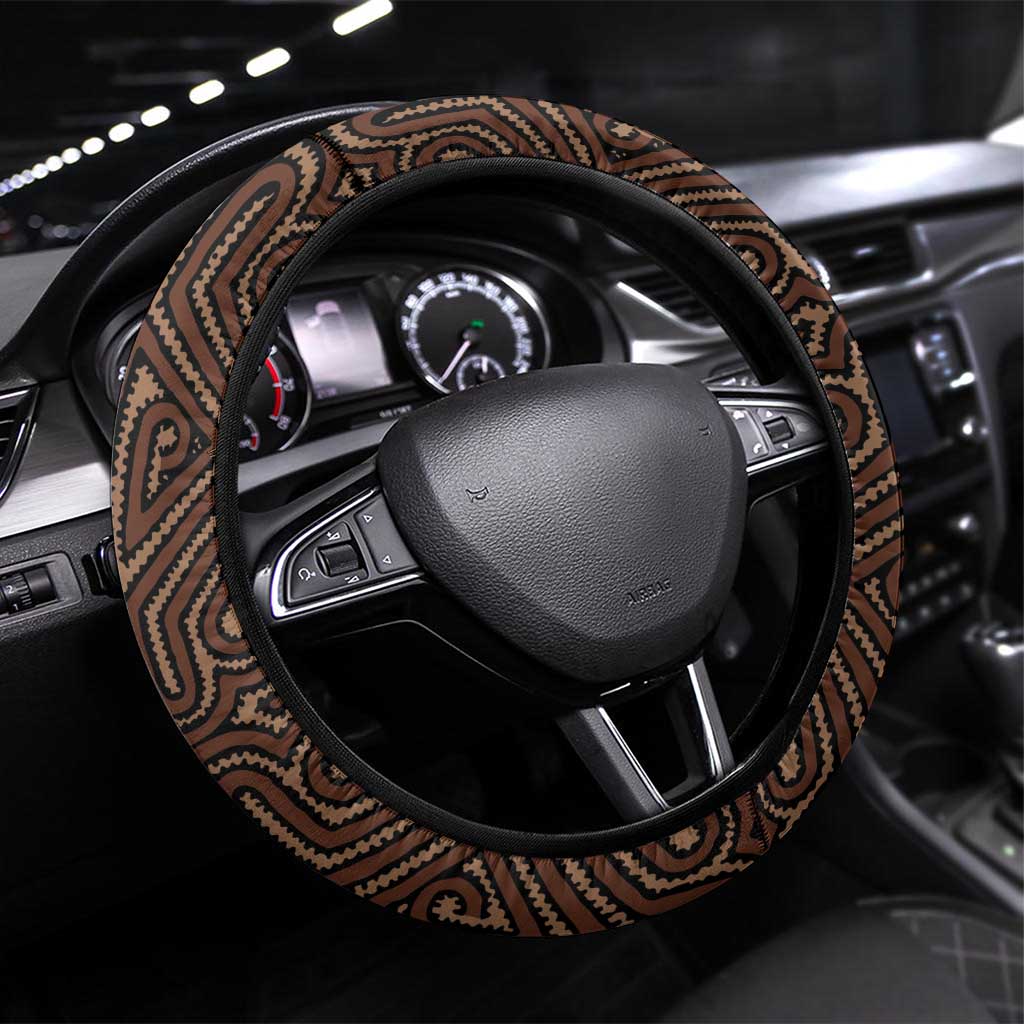 Papua New Guinea Oro Tapa Motif Steering Wheel Cover Classic