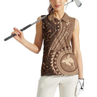 Papua New Guinea Oro Tapa Motif Women Sleeveless Polo Shirt Classic