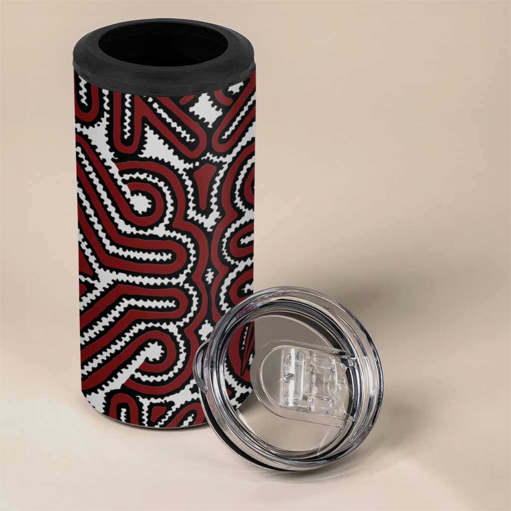 Papua New Guinea Oro Tapa Motif 4 in 1 Can Cooler Tumbler Special