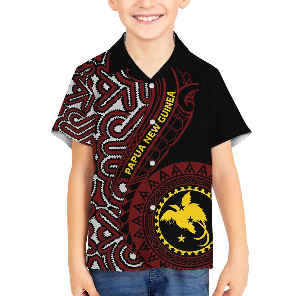 Papua New Guinea Oro Tapa Motif Family Matching Off The Shoulder Long Sleeve Dress and Hawaiian Shirt Special