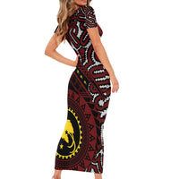 Papua New Guinea Oro Tapa Motif Family Matching Short Sleeve Bodycon Dress and Hawaiian Shirt Special LT7 - Polynesian Pride