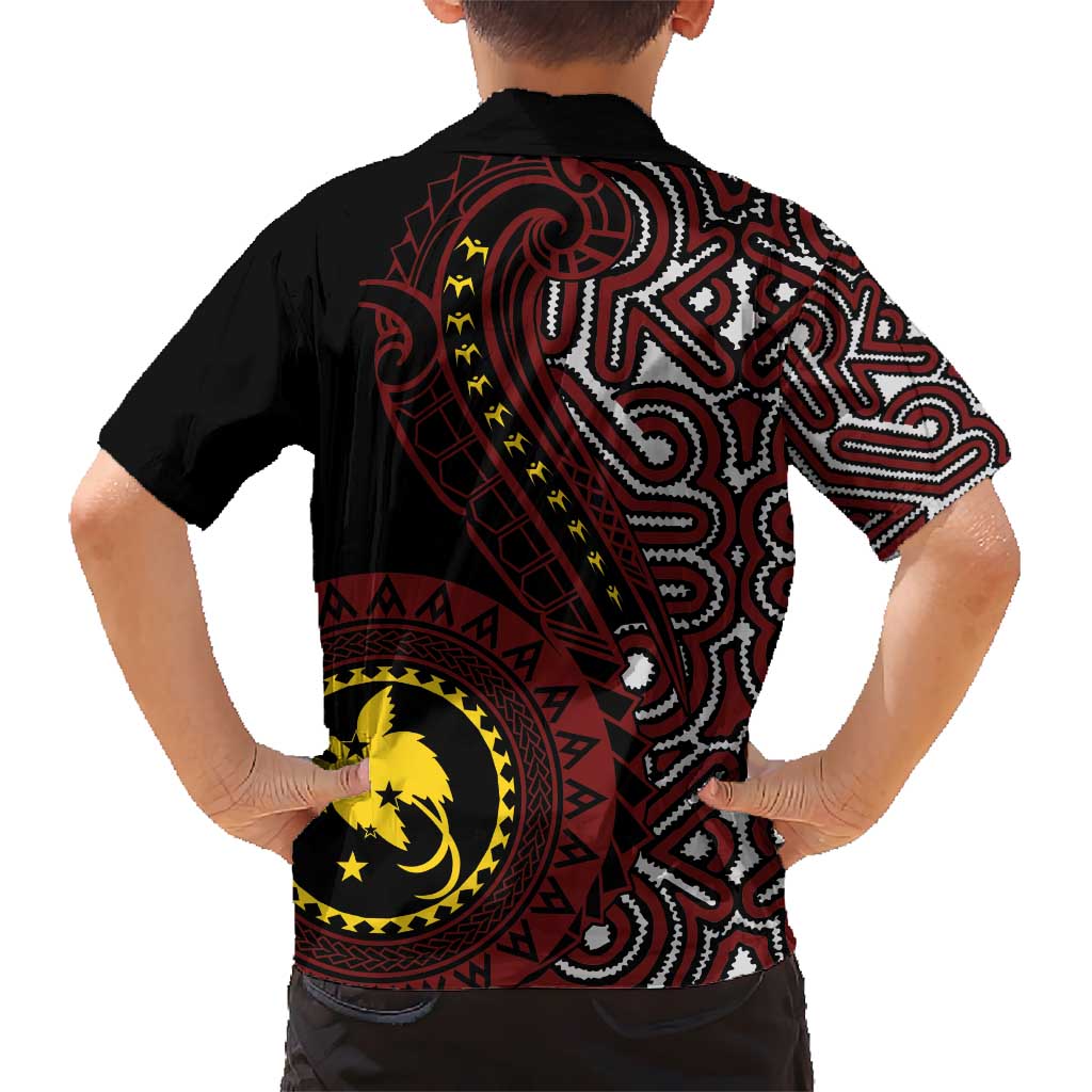 Papua New Guinea Oro Tapa Motif Kid Hawaiian Shirt Special