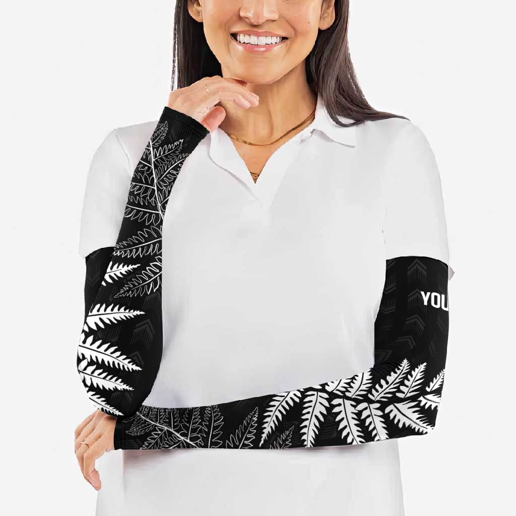 New Zealand Lawn Bowls Personalized Arm Sleeves Wrap-Around Silver Fern - Polynesian Pride